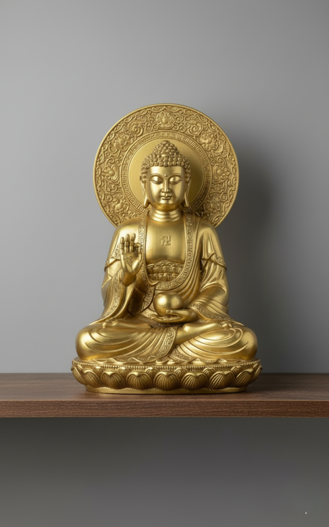 Tượng DƯỢC SƯ Phật Bằng Đồng – Biểu Tượng Thân Lưu Ly Thanh Tịnh Và Đại Nguyện Tiêu Trừ Bệnh Khổ