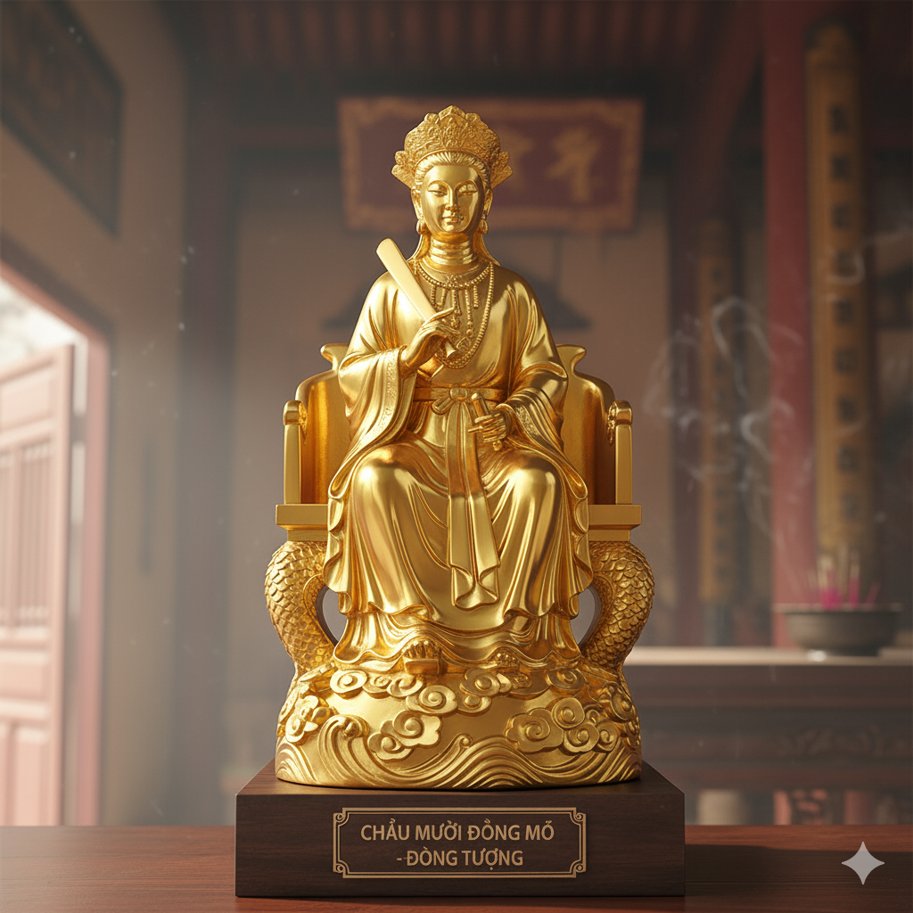 Không gian điện thờ Chầu Mười Đồng Mỏ tại Quảng Ninh – nơi người dân hương khói cầu tài, cầu lộc quanh năm.