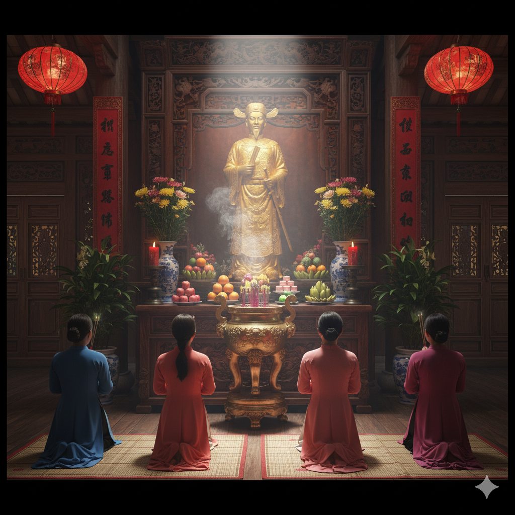 Không gian tâm linh tĩnh lặng – nơi con nhang, đệ tử hướng lòng thành cầu nguyện.