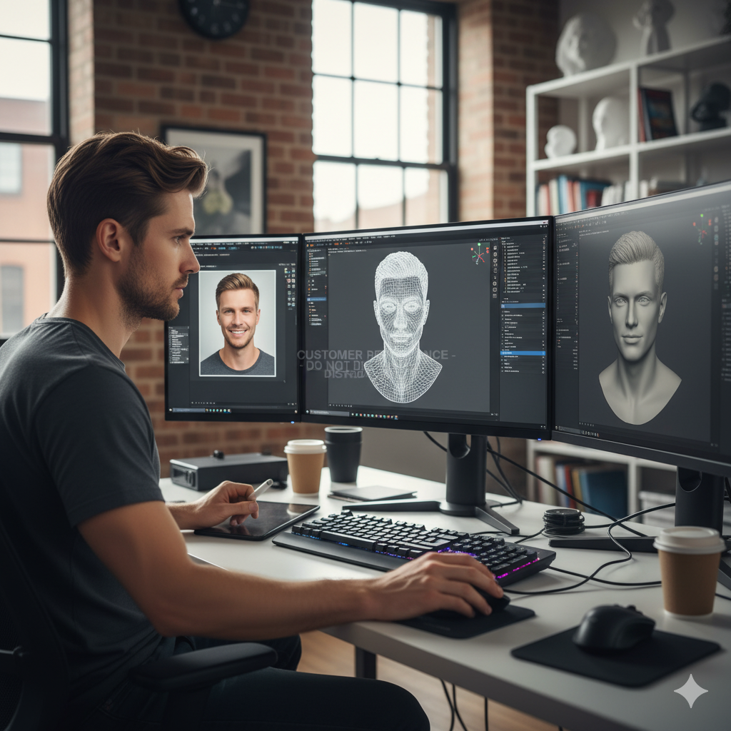 Bước phác thảo đầu tiên giúp định hình tỉ lệ và cảm xúc của nhân vật.