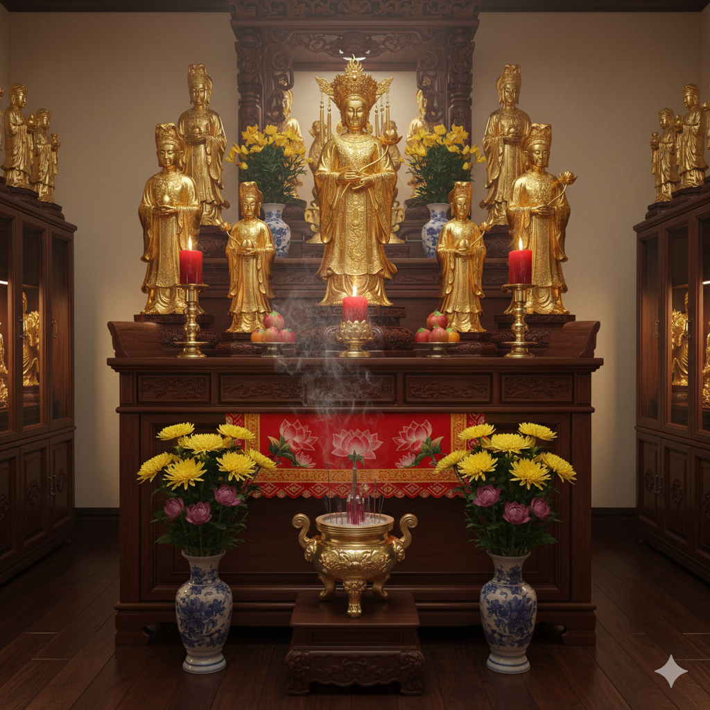 Không gian trưng bày các mẫu tượng Thánh Cô, Thánh Mẫu