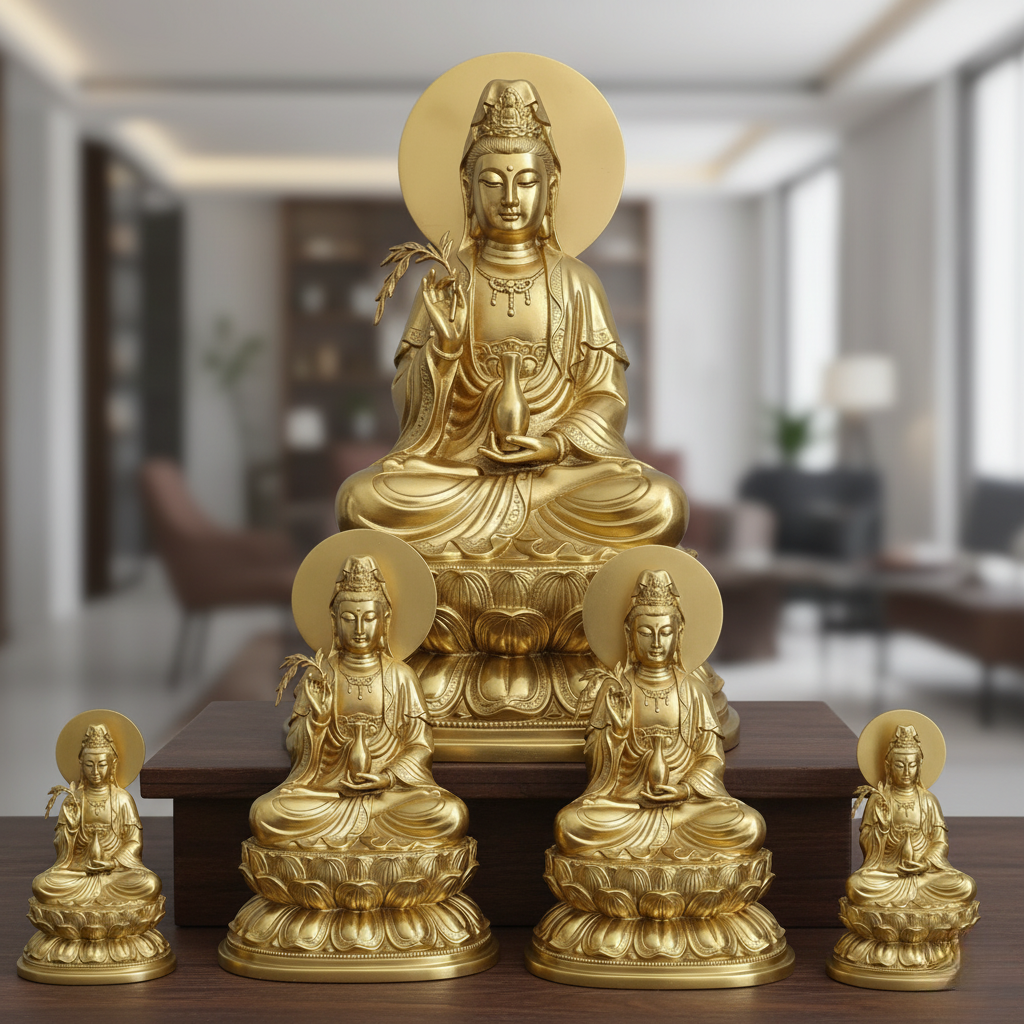 Tượng có nhiều size phù hợp trưng bày tại gia đình, chùa chiền hoặc văn phòng phong thủy.