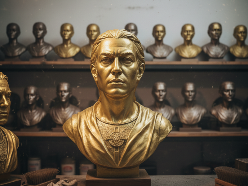 Tượng chân dung bằng đồng hoàn thiện, bàn giao đến tay khách hàng.