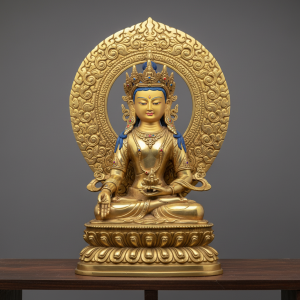 Tượng ĐẠI THẾ CHÍ BỒ TÁT (Mahāsthāmaprāpta Bodhisattva) Bằng Đồng – Biểu Tượng Trí Lực Kim Cương Và Ánh Sáng Thanh Tịnh Soi Rọi Vô Minh