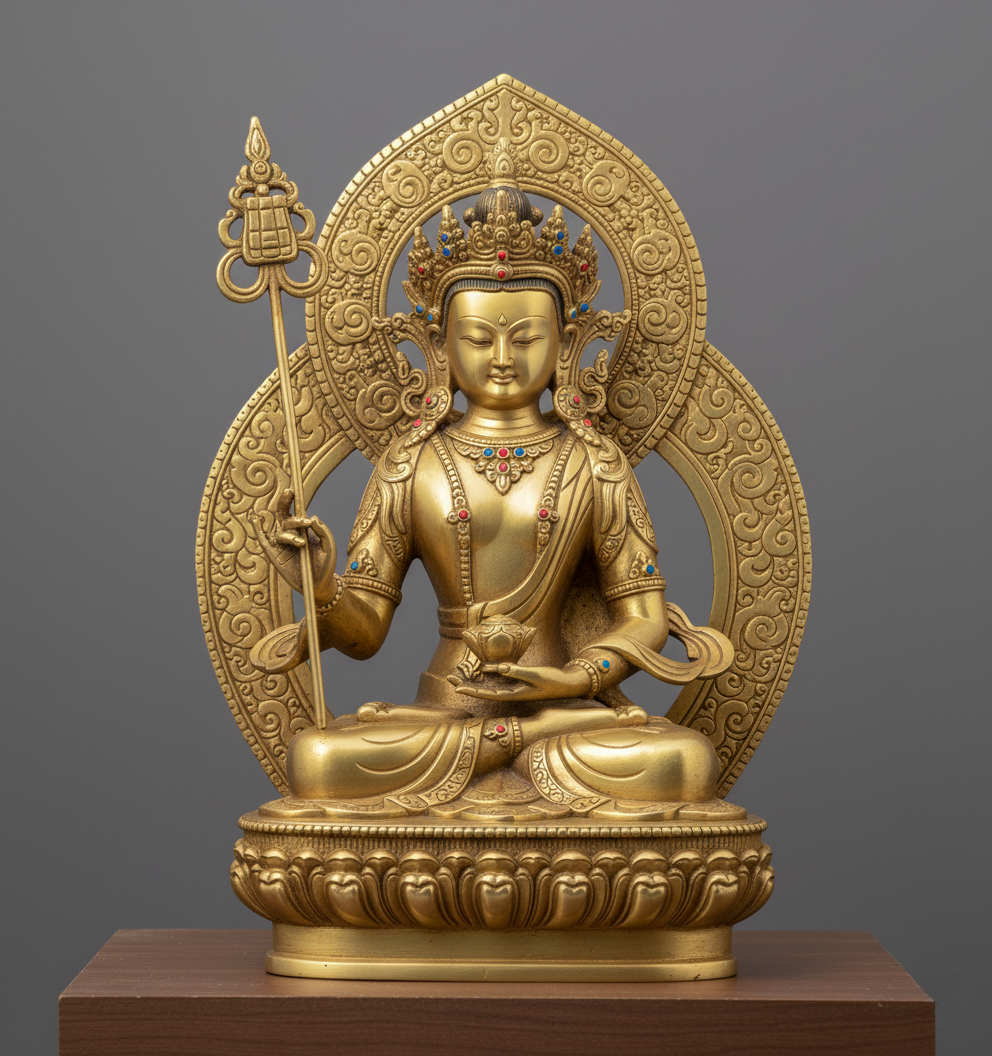 Tượng ĐỊA TẠNG VƯƠNG BỒ TÁT (Kṣitigarbha Bodhisattva) Bằng Đồng – Biểu Tượng Đại Nguyện Sâu Dày Và Thần Lực Độ Thoát Ác Đạo