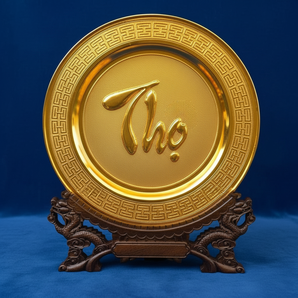 ĐĨA ĐÚC ĐỒNG CHỮ “THỌ” – BIỂU TƯỢNG TRƯỜNG THỌ & BÌNH AN